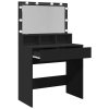 Toaletní stolek s LED černý 80 x 41 x 134,5 cm 848186