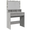 Toaletní stolek s LED šedý sonoma 80 x 41 x 134,5 cm 848190