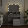 Toaletní stolek s LED šedý sonoma 80 x 41 x 134,5 cm 848190