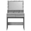 Toaletní stolek s LED šedý sonoma 80 x 41 x 134,5 cm 848190