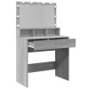 Toaletní stolek s LED šedý sonoma 80 x 41 x 134,5 cm 848190