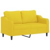 2místná pohovka s polštáři světle žlutá 140 cm textil 3200850