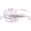 Rám postele se zásuvkami bílý 150 x 200 cm masivní borovice 3302013