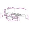 Rám postele se zásuvkami bílý 100 x 200 cm masivní borové dřevo 3301981