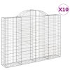 Klenuté gabionové koše 10ks 200x30x140/160cm pozinkované železo 3146160