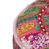 Sedací puf patchwork kulatý bavlna ruční výroba 40x20 cm růžový 246574