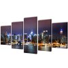 Sada obrazů, tisk na plátně, barevné panoráma New Yorku 200 x 100 cm 241551