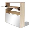Botník dvoupatrový zrcadlo dub 63 x 17 x 67 cm 243045