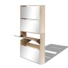 Botník čtyřpatrový zrcadlo dub 63 x 17 x 134 cm 273935
