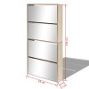 Botník čtyřpatrový zrcadlo dub 63 x 17 x 134 cm 273935