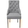 Jídelní židle 6 ks světle šedé textil 274422