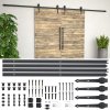Sada příslušenství pro posuvné dveře 2 x 183 cm ocelová černá 275606