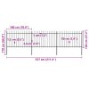 Zahradní plot s kopím nahoře ocelový 537 x 120 cm černý 277622