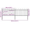 Zahradní plot s obloukem nahoře ocelový 359 x 100 cm černý 277657