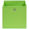 Úložné boxy 4 ks zelené 32 x 32 x 32 cm textil 288369