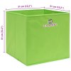 Úložné boxy 4 ks zelené 32 x 32 x 32 cm textil 288369