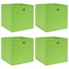 Úložné boxy 4 ks zelené 32 x 32 x 32 cm textil 288369
