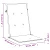 Podušky na židli vysoké opěradlo 2 ks modré 120x50x3 cm textil 43183