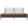 Rám postele kouřový dub 150 x 200 cm kompozitní dřevo a kov 3280049