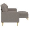3místná pohovka s podnožkou taupe 210 cm textil 3278256