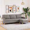 3místná pohovka s podnožkou taupe 210 cm textil 3278256
