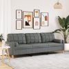 3místná pohovka s polštáři tmavě šedá 210 cm textil 3278202