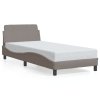 Rám postele s čelem bez matrace taupe 90x190 cm textil 373089