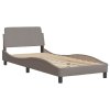 Rám postele s čelem bez matrace taupe 90x190 cm textil 373089