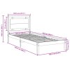 Prodloužený rám postele bez matrace 100 x 220 cm masivní dřevo 3309199