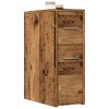 Úzká koupelnová skříňka na kolečkách old wood kompozitní dřevo 855284