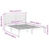 Prodloužený rám postele bez matrace 140 x 220 cm masivní dřevo 3309313