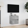 Nástěnná TV skříňka s LED osvětlením betonově šedá 41x31x45 cm 852277