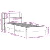 Postel s knihovnou bez matrace bílá 100x200 cm masivní borovice 3322847