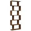 Knihovna/dělící stěna 6patrová kouřový dub 70x24x193cm kompozit 858088