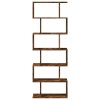 Knihovna/dělící stěna 6patrová kouřový dub 70x24x193cm kompozit 858088