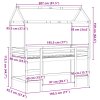 Patrová postel s žebříkem a střechou 90 x 190 cm borovice 3282154