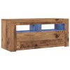 TV stolek s LED old wood 90 x 35 x 40 cm kompozitní dřevo 856321