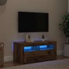 TV stolek s LED old wood 90 x 35 x 40 cm kompozitní dřevo 856321