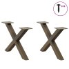 Nohy konferenčního stolku ve tvaru X, 2 ks, přírodní ocel, 50 x (30-31) cm, ocel 4012879