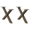Nohy konferenčního stolku ve tvaru X, 2 ks, přírodní ocel, 50 x (30-31) cm, ocel 4012879