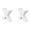 Nohy konferenčního stolku ve tvaru X, 2 ks, bílé, 50 x (30-31) cm, ocel 4012937
