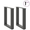 Nohy konferenčního stolku ve tvaru U 2 ks antracitové 28 x (42-43) cm ocelové 4013150