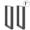 Nohy k jídelnímu stolu ve tvaru U 2 ks antracitové 50 x (72-73) cm ocelové 4013178