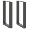 Nohy k jídelnímu stolu ve tvaru U 2 ks antracitové 50 x (72-73) cm ocelové 4013178