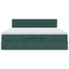 Osmanský rám postele s matrací tmavě zelená 180x200cm samet 3311936