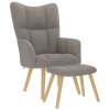 Relaxační křeslo s podnožkou taupe textil 4016784