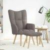 Relaxační křeslo s podnožkou taupe textil 4016784