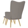 Relaxační křeslo s podnožkou taupe textil 4016784