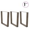 Nohy k jídelnímu stolu ve tvaru V, 3 ks, přírodní ocel, 80 x (72-73,3) cm, ocel 4012667