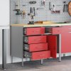Pracovní skříňky 2 kusy červená a šedá z dřevotřísky a oceli 3321365